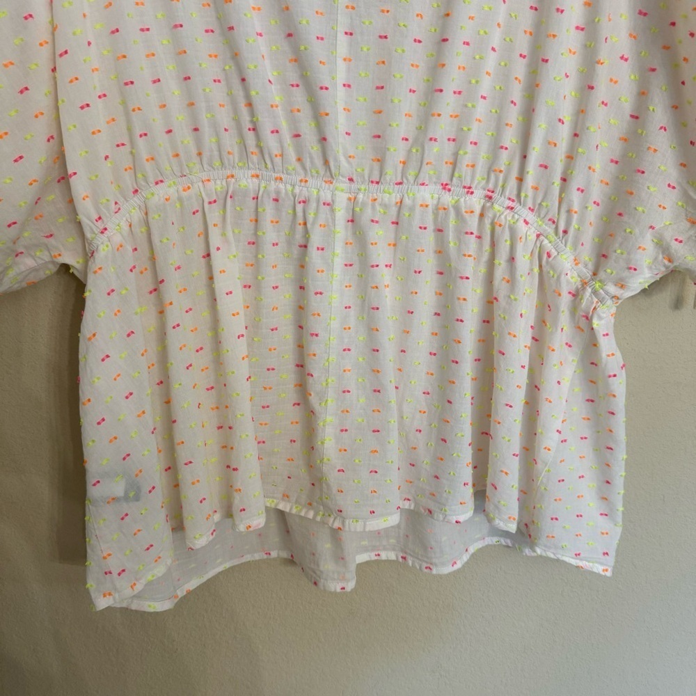 Spring Summer Lane Bryant Textured Dolman-Sleeve Peplum Blouse White Size 18/20 - Picture 11 of 16